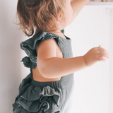 Liliana Baby Girl Muslin Playsuit - Dusty Pine