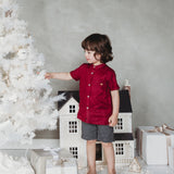 Ethan Boys Linen Shirt - Crimson