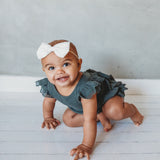 Nova Textured Cotton Bow - White