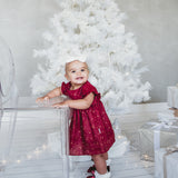 Ella Baby Girl Linen Dress - Golden Stars