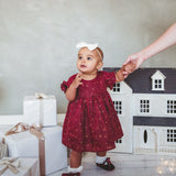 Ella Baby Girl Linen Dress - Golden Stars