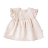 Ella Baby Girl Linen Dress - Cookie Dough