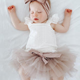 Oversized Bow Velour Baby Headband - Rose Powder