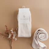 Classic Ribbed Unisex Tights - Macaroon