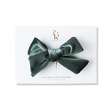 Skylah Pinwheel Velour Bow - Dusty Pine