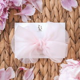 Mia Vintage Organza Bow Hair Clip or Headband - Marshmallow