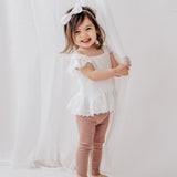 Bella Winged Muslin Peplum Top - White