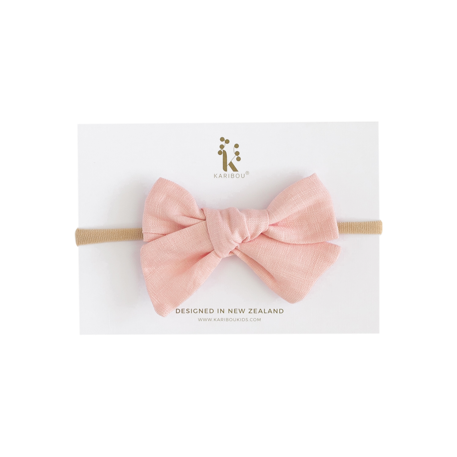 Skylah Pinwheel Linen Bow Headband - Strawberry Shortcake