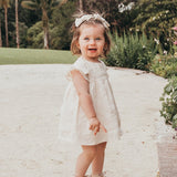Ella Baby Girl Linen Dress - Cookie Dough