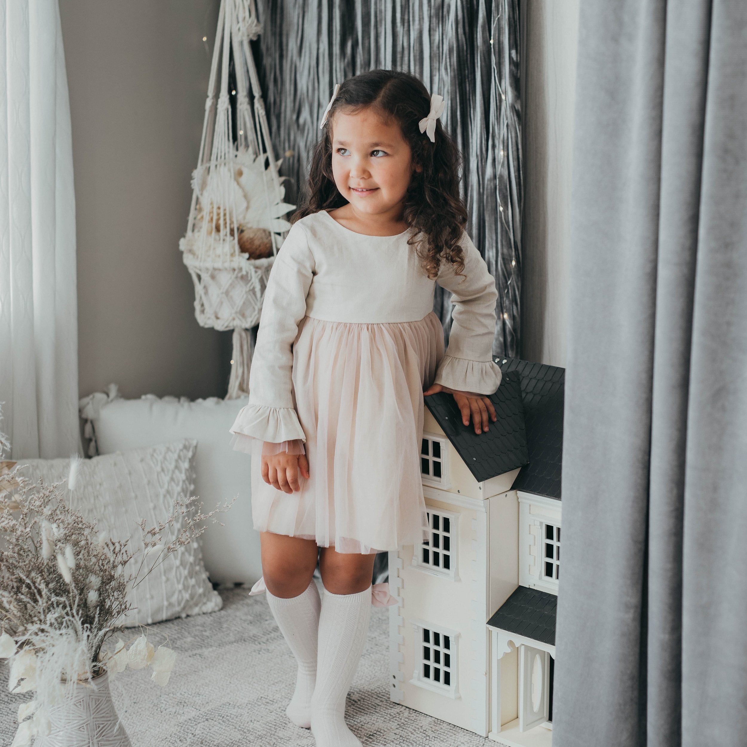 Ever After Linen Tutu Dress - Ivory Blush