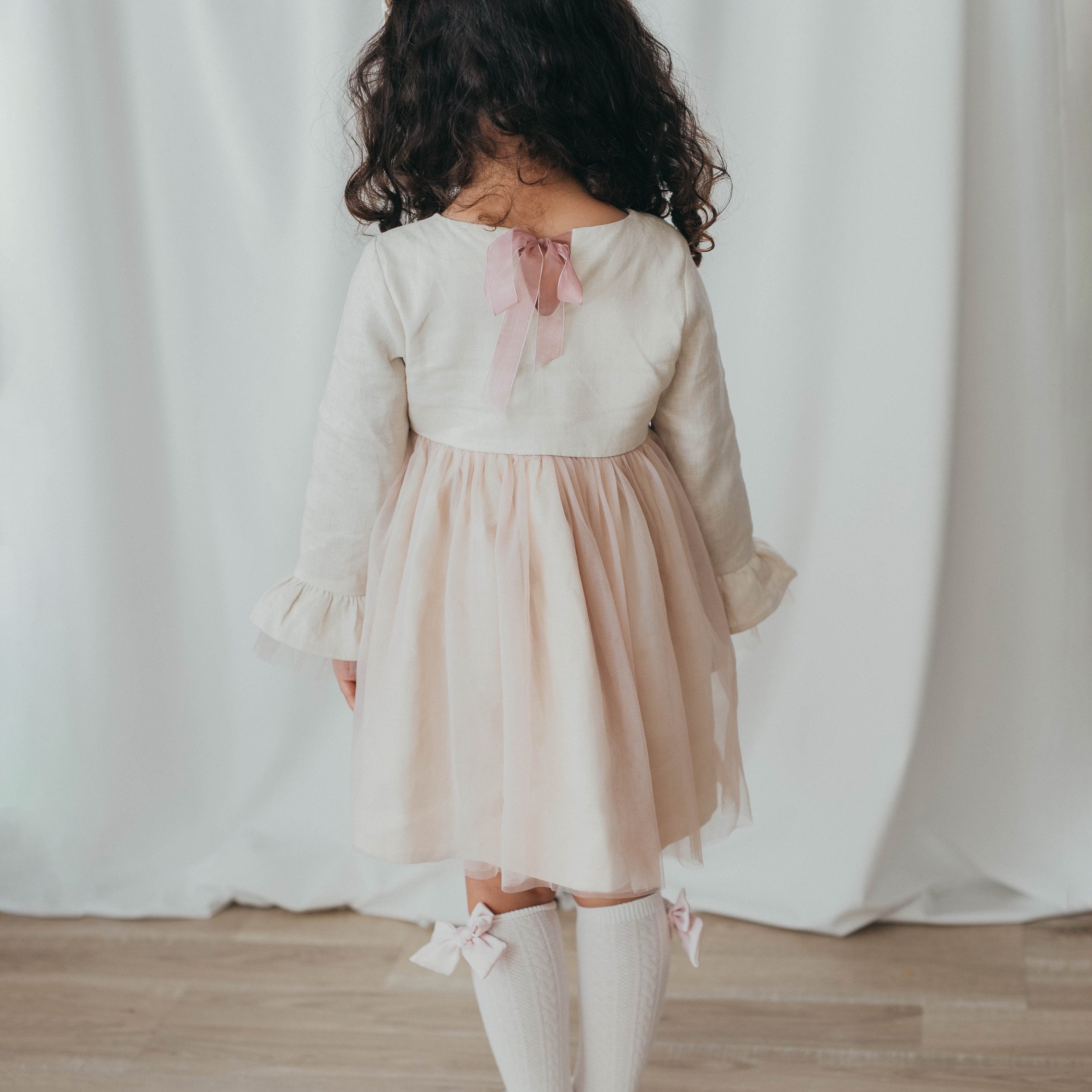 Ever After Linen Tutu Dress - Ivory Blush