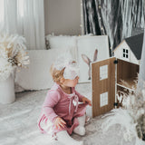 Mia Vintage Organza Bow Hair Clip or Headband - Marshmallow